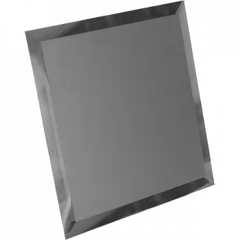 Квадратная зеркальная графитовая матовая плитка с фацетом 10мм КЗГм1-02