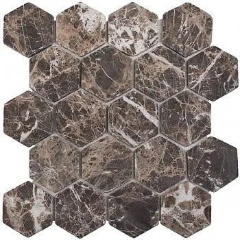 Мозаика Hexagon Dark Emperador Tumbled (JMST6308TM)