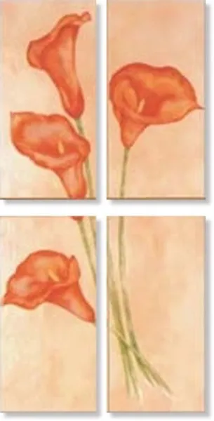 Панно Preziosa Arancio Flou Composizione (4шт. по 18Х36) (изображение)