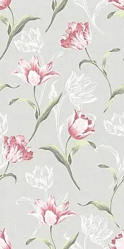 Настенная плитка 11084T Норфолк цветы серый (9мм)