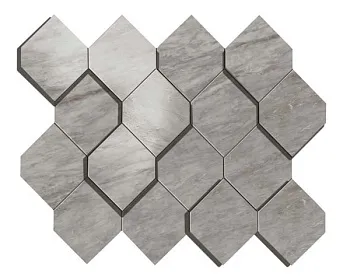 Мозаика керамогранит Marvel Stone Bardiglio Grey Mosaico Esagono 3D (AS39)