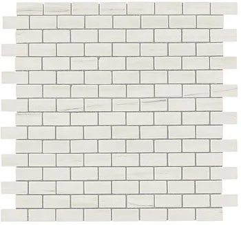 Мозаика керамогранит Marvel Stone Bianco D. Mosaico Lapp. Burattato (AS31)