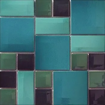 Мозаика из керамики Day-To-Day Aqua Blue/Голубой K5400808 чип 5х5 5х10 10х10 сетка