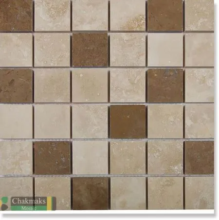 Мозаика LIGHT NOCE ТРАВЕРТИН нат.камень (5x5) (изображение)