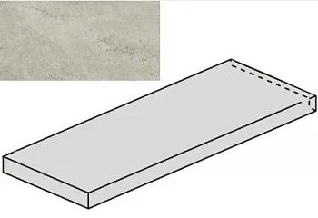 (Italon) Ступень угловая Metropolis Absolut Silver Scalino Ang Sx левая (620070002190) Nat 33x120