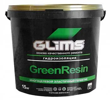 Многоцелевой эластичный герметик GLIMS-GreenResin 15 кг