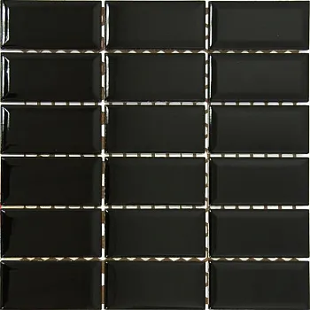 Мозаика из керамики Metro Tiles Black / Черный K523593 чип 5х10 сетка