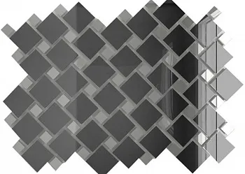 Мозаика зеркальная Графит + Серебро Г70С30 ДСТ с чипом 25х25 и 12х12