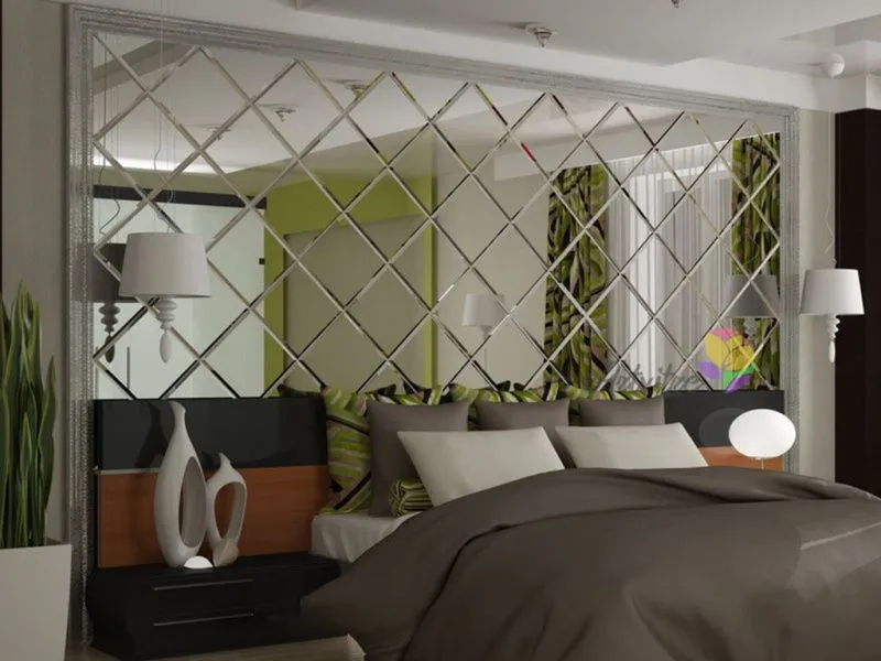 Керамическая плитка КВАДРАТНАЯ ЗЕРКАЛЬНАЯ ПЛИТКА С ФАЦЕТОМ от производителя ДСТ –  фото