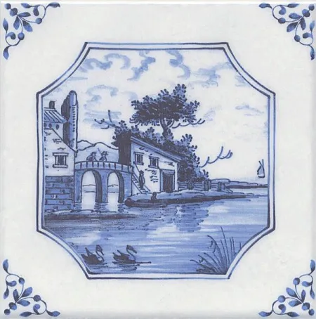 Декор Английский Делфт Замок 5220\3F  глянц (6,9мм) (изображение)