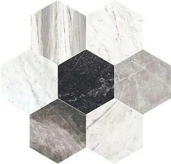 Керамогранит Marmo Mix Grigio Dark esagono (F8475)