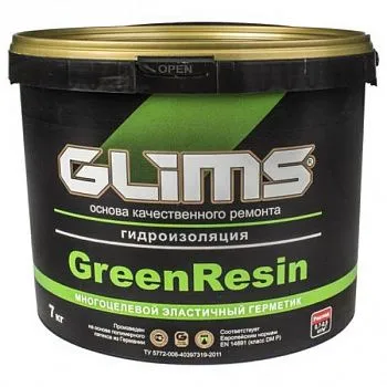 Многоцелевой эластичный герметик GLIMS-GreenResin 7 кг