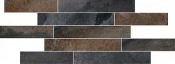 (Vitra) Мозаика Vulcano K9466588R001VTE0 Резаный бордюр Базальт 7РЕК 29x79