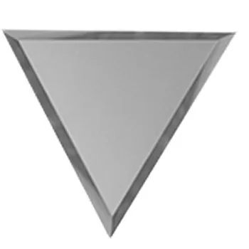 "Зеркальная  матовая  серебряная  плитки ""ПОЛУРОМБ""  с фацетом 10 мм (РЗСм1-01(вн))"