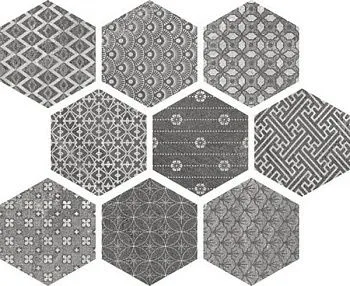 Керамогранит Soft Hexagon Kendo mix Grey