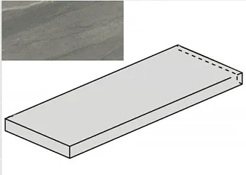 (Italon) Ступень угловая Metropolis Graphite Dark Scalino Ang Sx левая Nat (620070002191) 33x120