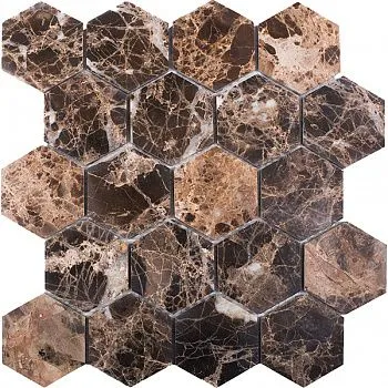 Мозаика Hexagon Dark Emperador Polished (63x63) (JMST6303P)