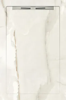 Керамический душевой поддон MARBLE WHITE - SLOPE LINE 120