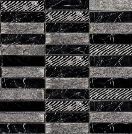 Мозаика Greek Negro Marquina (2,3x9,8) (изображение)