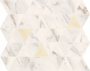 Мозаика E569 Motif Calacatta Triangle Gold Tessere Rombi