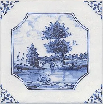 Декор Английский Делфт Мост 5224\3F  глянц (6,9мм)