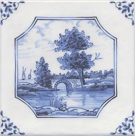 Декор Английский Делфт Мост 5224\3F  глянц (6,9мм) (изображение)