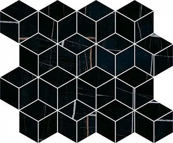 Декор Греппи T017/14026 черный мозаичный