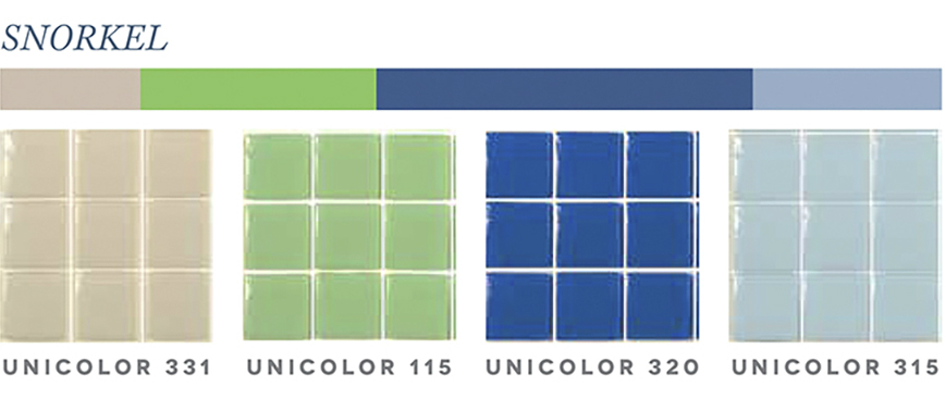Сноркелинг (Unicolor 331, Unicolor 115, Unicolor 320, Unicolor 315) приглашает совершить путешествие в идиллические места, а классический синий станет главной составляющей дизайна.