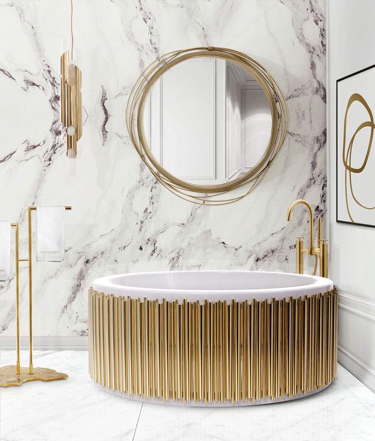 Золотой узор с флористическими мотивами плитки под мрамор Gold Bouquet Marble, несомненно, станет главным акцентом в ванной комнате, автоматически превратит ее в роскошную часть окружающего пространства. 