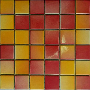 Мозаика из керамики Mix 7 Red Красный K511526 чип 5х5 сетка
