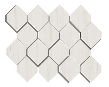 Мозаика керамогранит Marvel Stone Bianco Dol. Mosaico Esagono 3D (AS36)