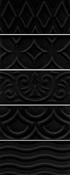 Настенная плитка 16016 Авеллино чёрный структура mix