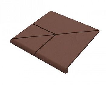 Угловая ступень Natural Bordo/Бордо клинкерная 4х составная 2-ОЙ СОРТ