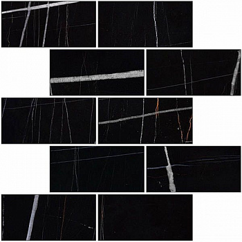 Мозаика Marble Trend Nero Dorato K-1004/СR/m01
