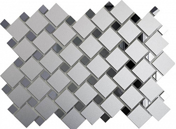 Мозаика зеркальная Серебро матовое + Графит См70Г30 ДСТ  чип 25х25 и 12х12