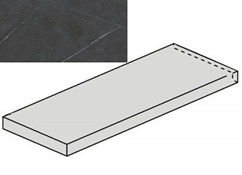 (Italon) Ступень угловая Metropolis Imperial Black Scalino Ang Sx левая (620070002193) Nat 33x120