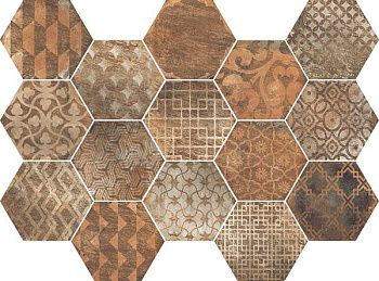 Керамогранит INSIEME Esagona Graffity Cotto