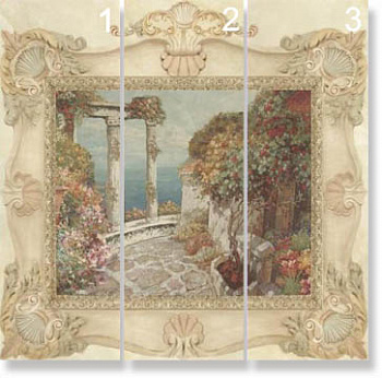 Декор Decorado Capri-3 Onix beige (панно из 3-х шт)