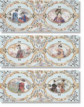 Декор Decorado Geisha Indigo (3 шт.)