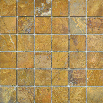 CV20014 Мозаика MOS.POLISHED GOLDEN TRAVERTIN 5X5