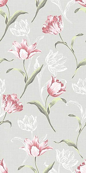 Настенная плитка 11084T Норфолк цветы серый (9мм)