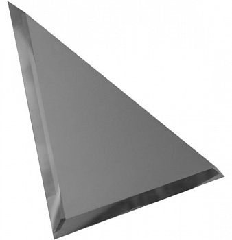 Треугольная зеркальная серебряная плитка с фацетом ТЗС1-15