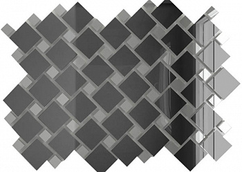 Мозаика зеркальная Графит + Серебро Г70С30 ДСТ с чипом 25х25 и 12х12