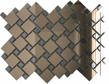 Мозаика зеркальная Бронза + Графит Б70Г30 ДСТ с чипом 25х25 и 12х12