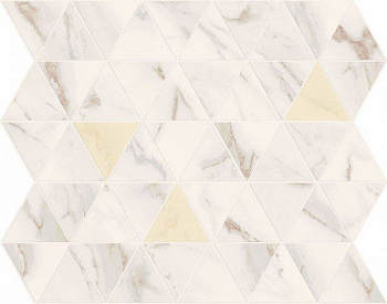 Мозаика E569 Motif Calacatta Triangle Gold Tessere Rombi